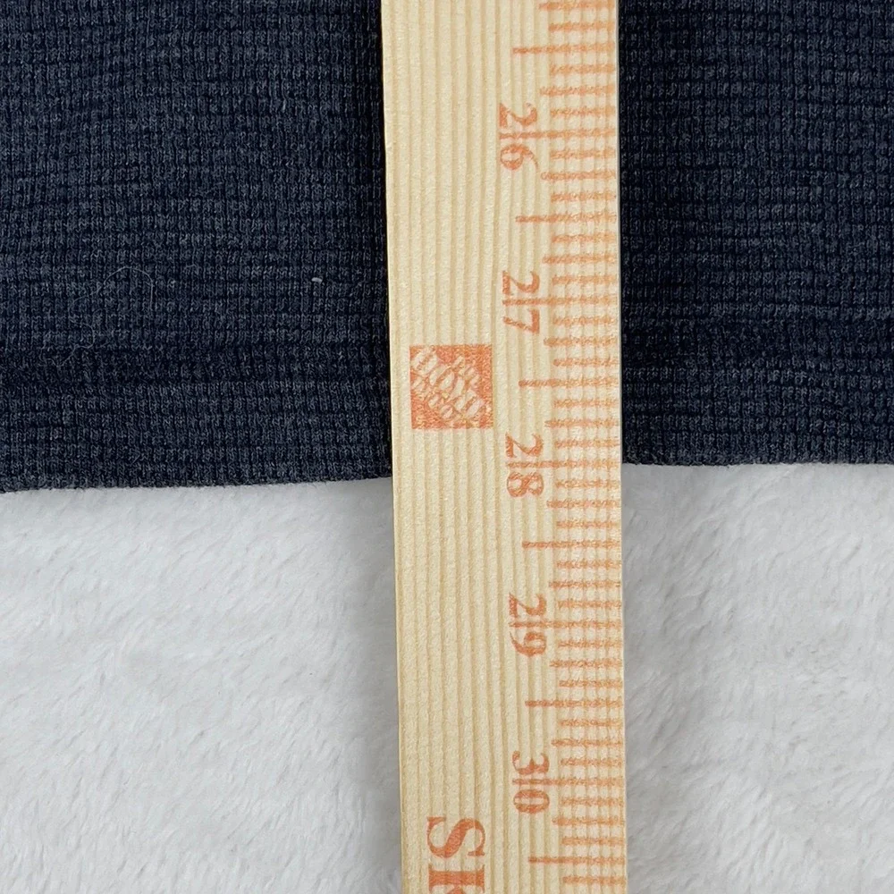 Eddie Bauer Waffle Knit Thermal‎ Shirt Mens M Gray Long Sleeve Ribbed Crewneck